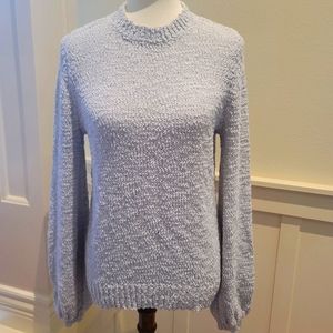 Grey loose knit sweater with bell sleeves